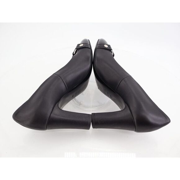 Agl Irina Cap Toe Pump Size 39.5 9.5 Black Leather Cap Toe Heel Shoes Career - Picture 7 of 12